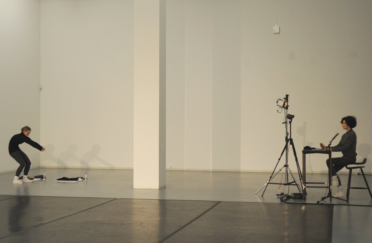 Alexandra Bachzetsis and Anne Pajunen, A Piece Danced Alone, 2014, Bonner Kunstverein. Courtesy the artists. Photo: Cynthia Rümerkorf