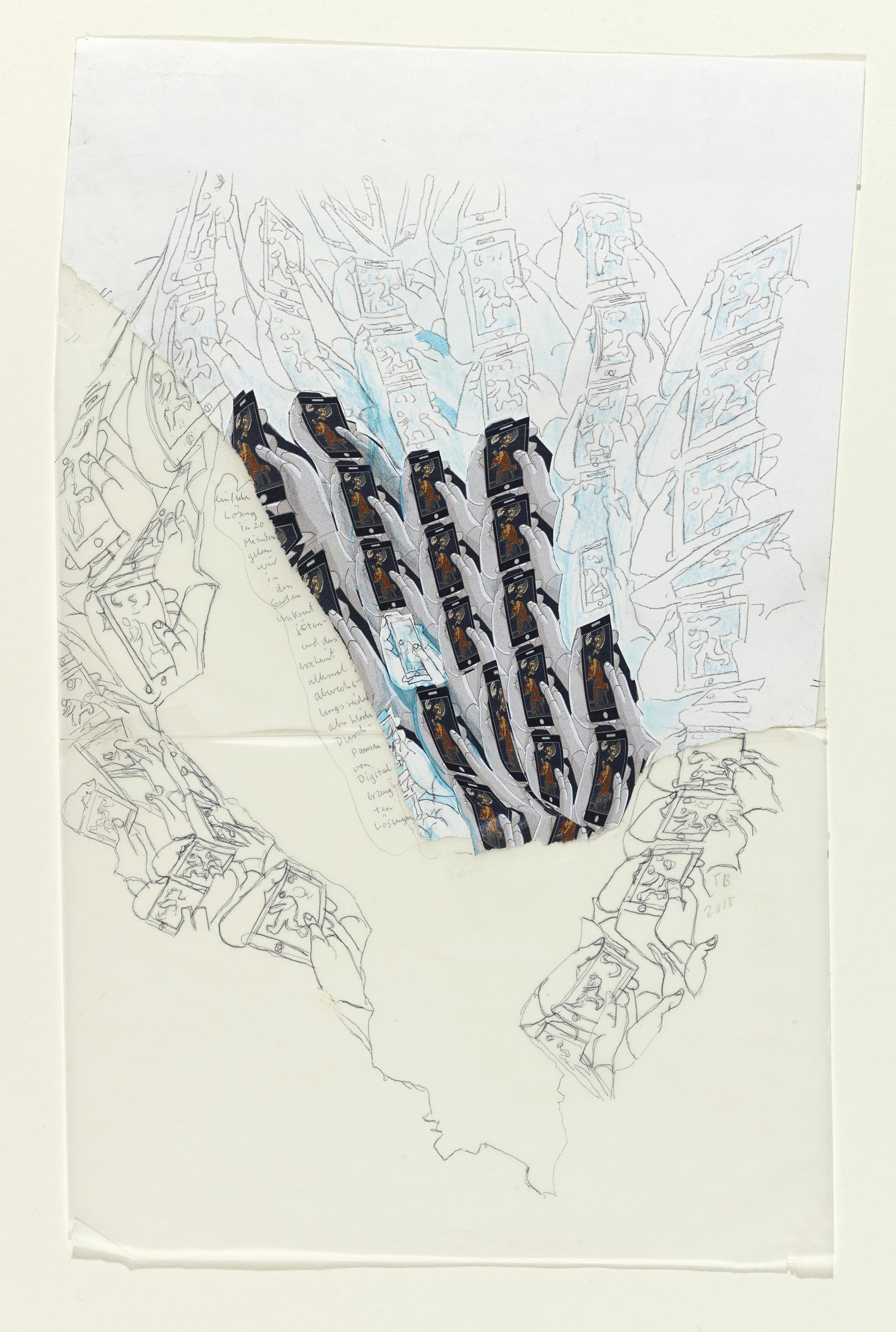 Thomas Bayrle, Portfolio With 3 Gouache Collages, 2015, Photo: Simon Vogel