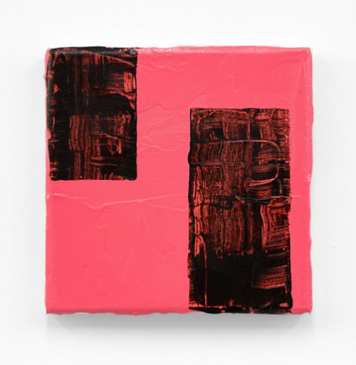 Ayşe Erkmen, Two colors, #4, Acrylic on canvas, ca. 10 × 10 cm.