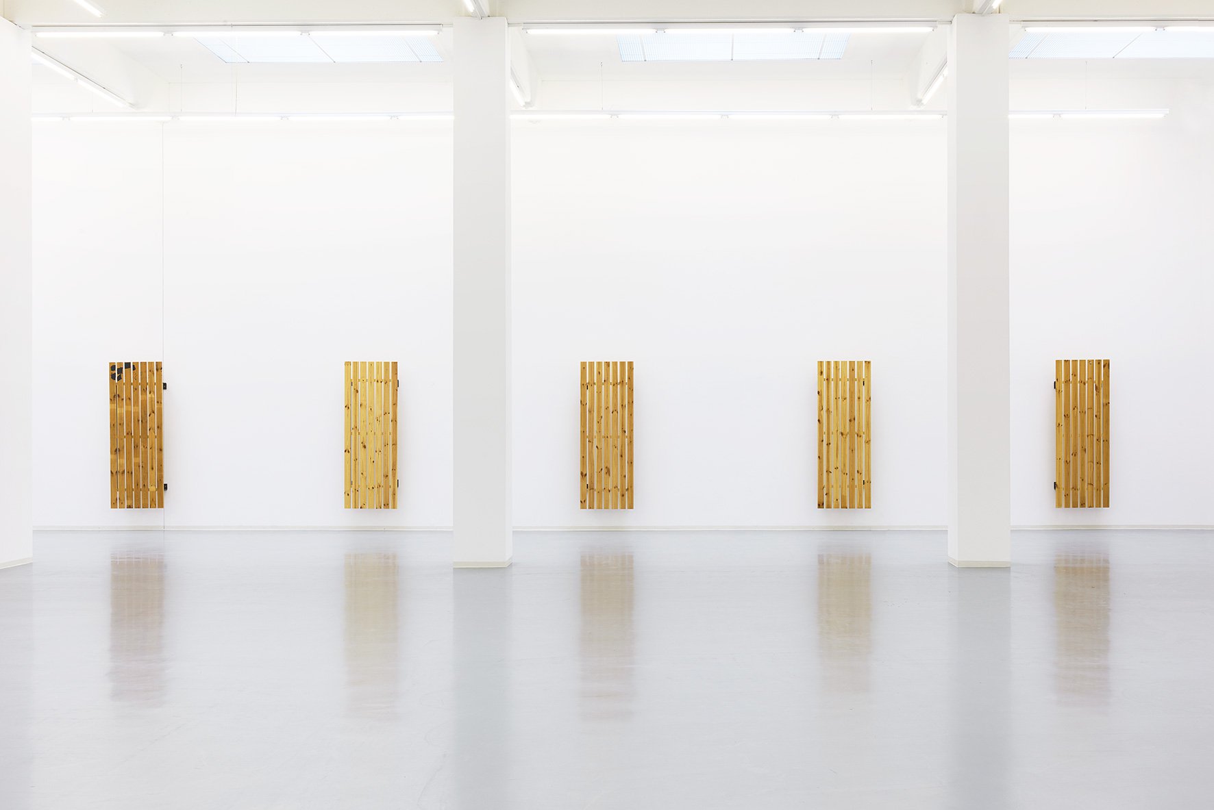 Fredrik Værslev: TAN LINES, Installation view, Bonner Kunstverein, 2018. Photo: Mareike Tocha