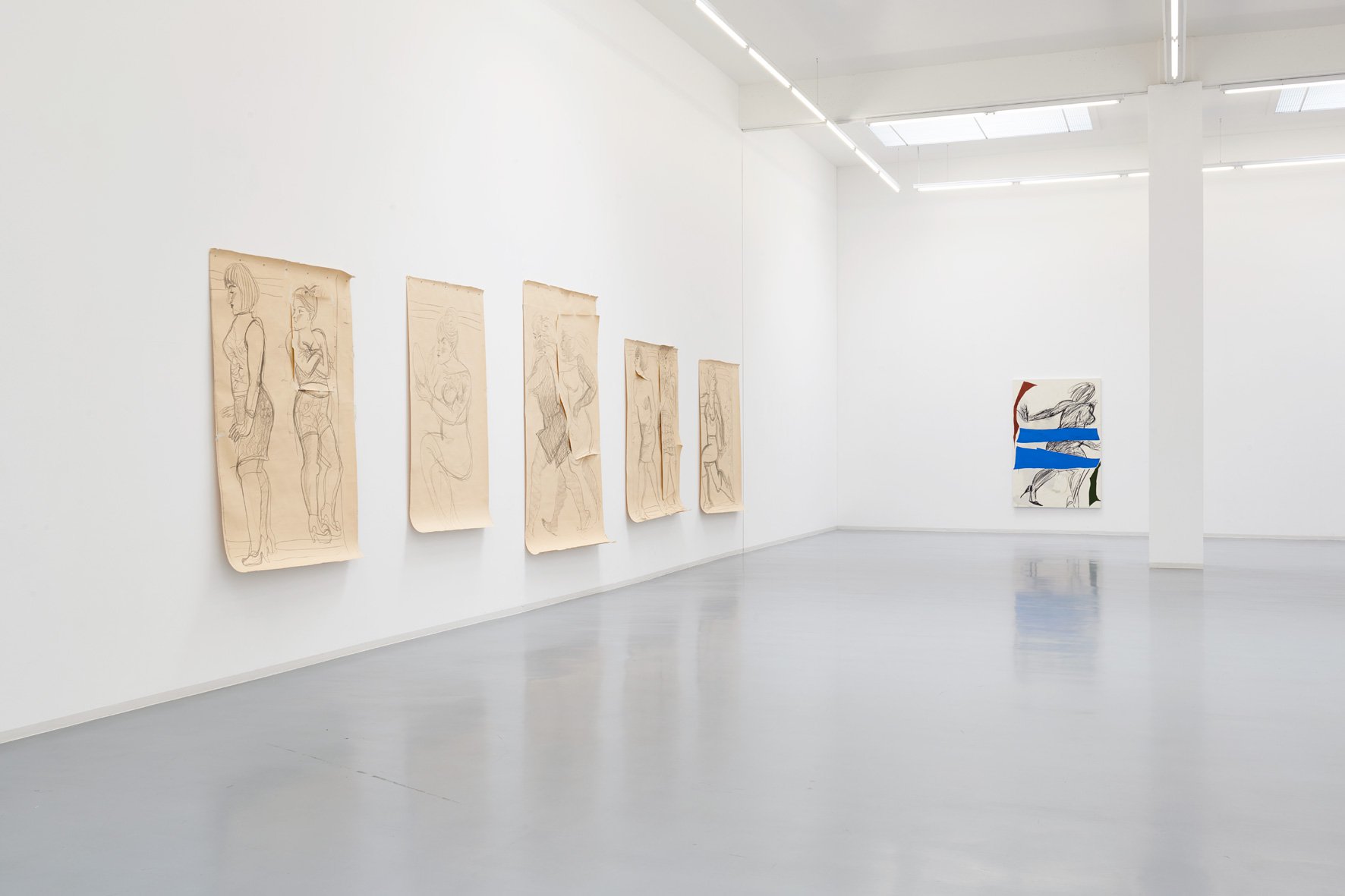 Ella Kruglyanskaya, It Works on Paper, installation view 2018, Bonner Kunstverein, Courtesy the artist and Gavin Brown&#x27;s Enterprise, New York/Rome. Photo: Mareike Tocha