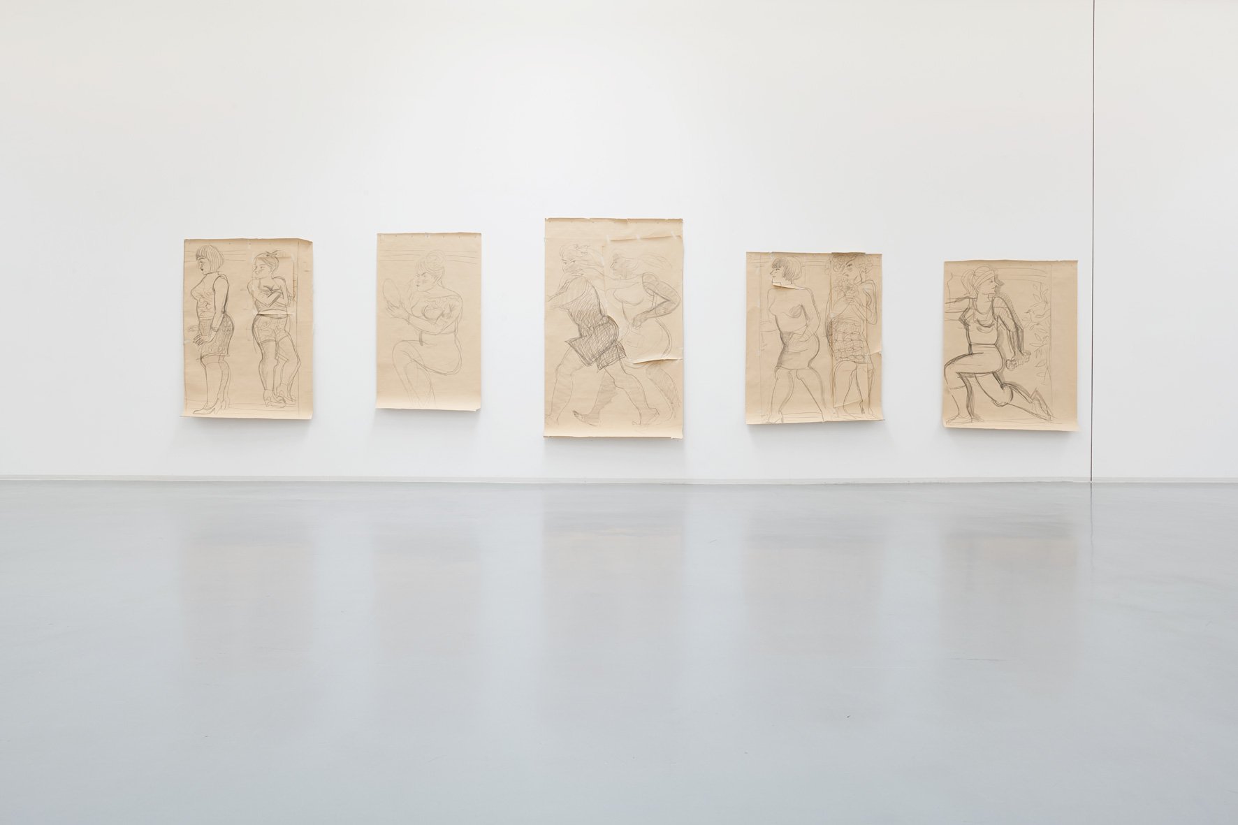 Ella Kruglyanskaya, It Works on Paper, installation view 2018, Bonner Kunstverein, Courtesy the artist and Gavin Brown&#x27;s Enterprise, New York/Rome. Photo: Mareike Tocha