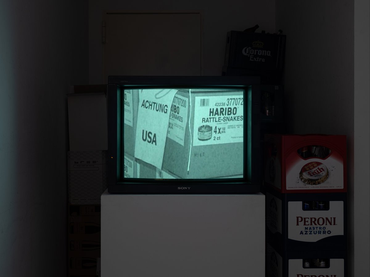 Henrik Olesen, Le corps sous la peau est une usine surchauffée / The Body Underneath the Skin is an Overheated Factory, 2005. Installationsansicht, MY ENERGY COMES FROM FREEDOM, Bonner Kunstverein, 2026. Foto: Oskar Lee. Courtesy der Künstler, Galerie Buchholz, Cologne/Berlin/New York und dépendance, Brüssel.