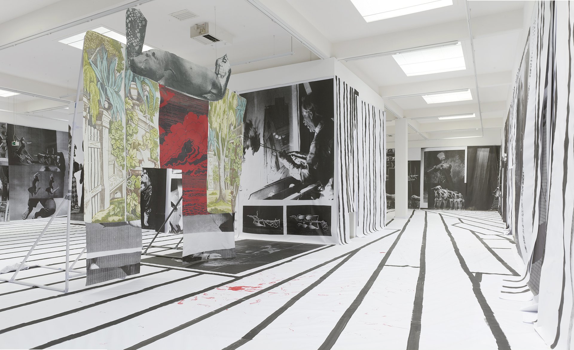 Marvin Gaye Chetwynd, Camshafts in the Rain, installation view, 2016, Bonner Kunstverein. Courtesy the artist and Sadie Coles HQ, London. Photo: Simon Vogel