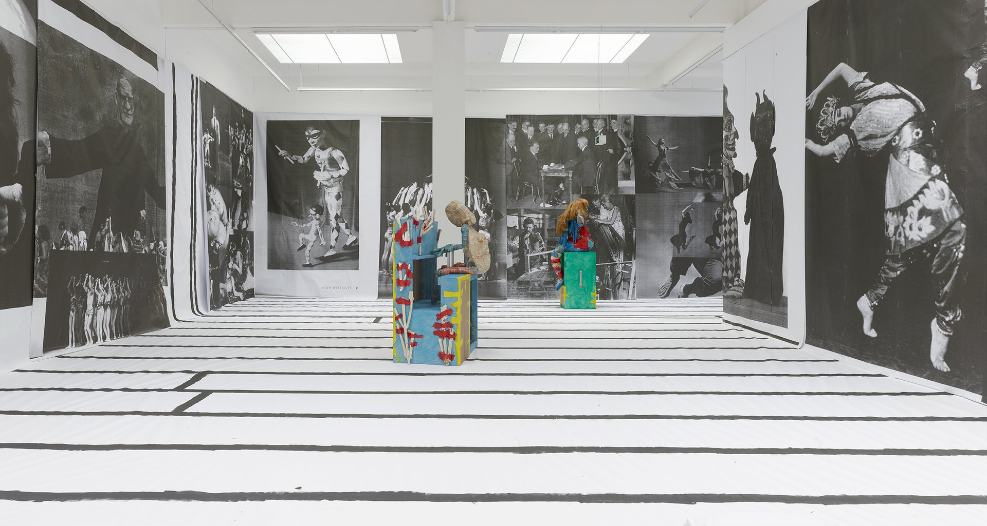 Marvin Gaye Chetwynd, Camshafts in the Rain, installation view, 2016, Bonner Kunstverein. Courtesy the artist and Sadie Coles HQ, London. Photo: Simon Vogel