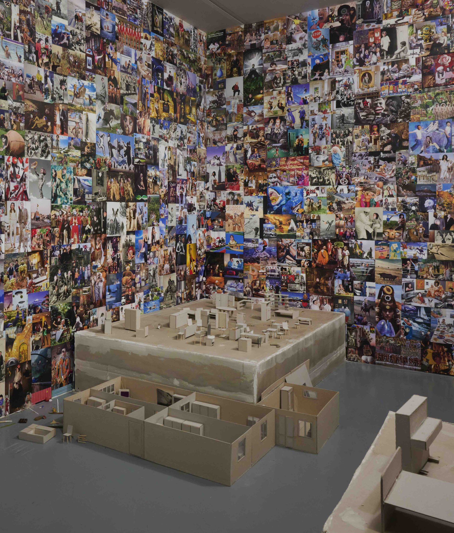 Tolia Astakhishvili, I can&#x27;t imagine how can I die if I am so alive (with Zurab Astakhishvili), 1986 – ongoing, collages and cardboard models, 3 m x 3 m x 4,70 m.