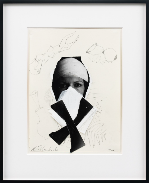 Ulrike Rosenbach, Abschied von Polke, 2012, Collage, 35.5 × 26.5 cm.